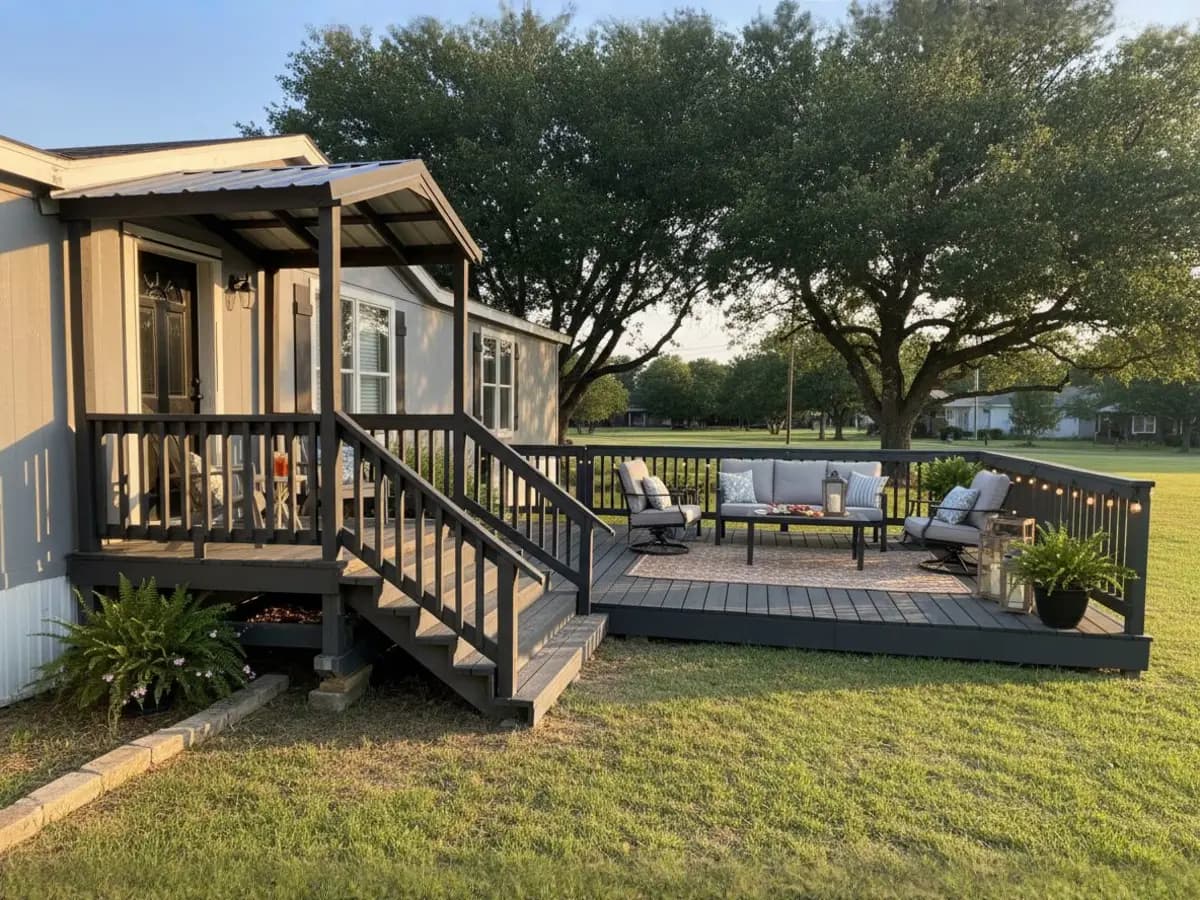 Custom deck built by North Texas Shed & Steel