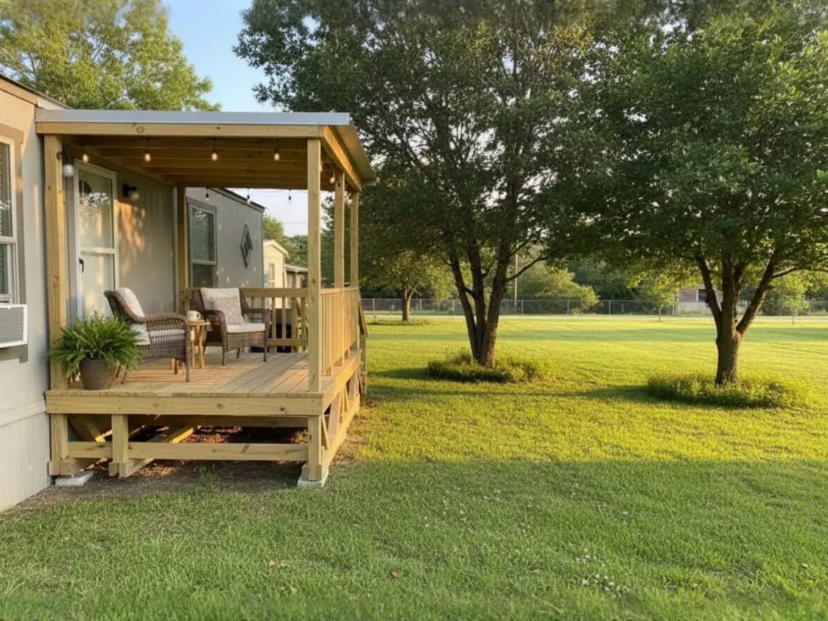 Custom deck built by North Texas Shed & Steel