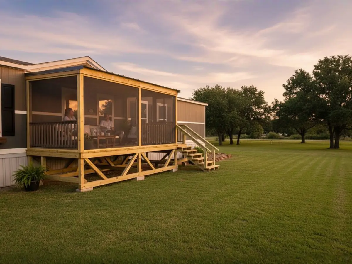 Custom deck built by North Texas Shed & Steel