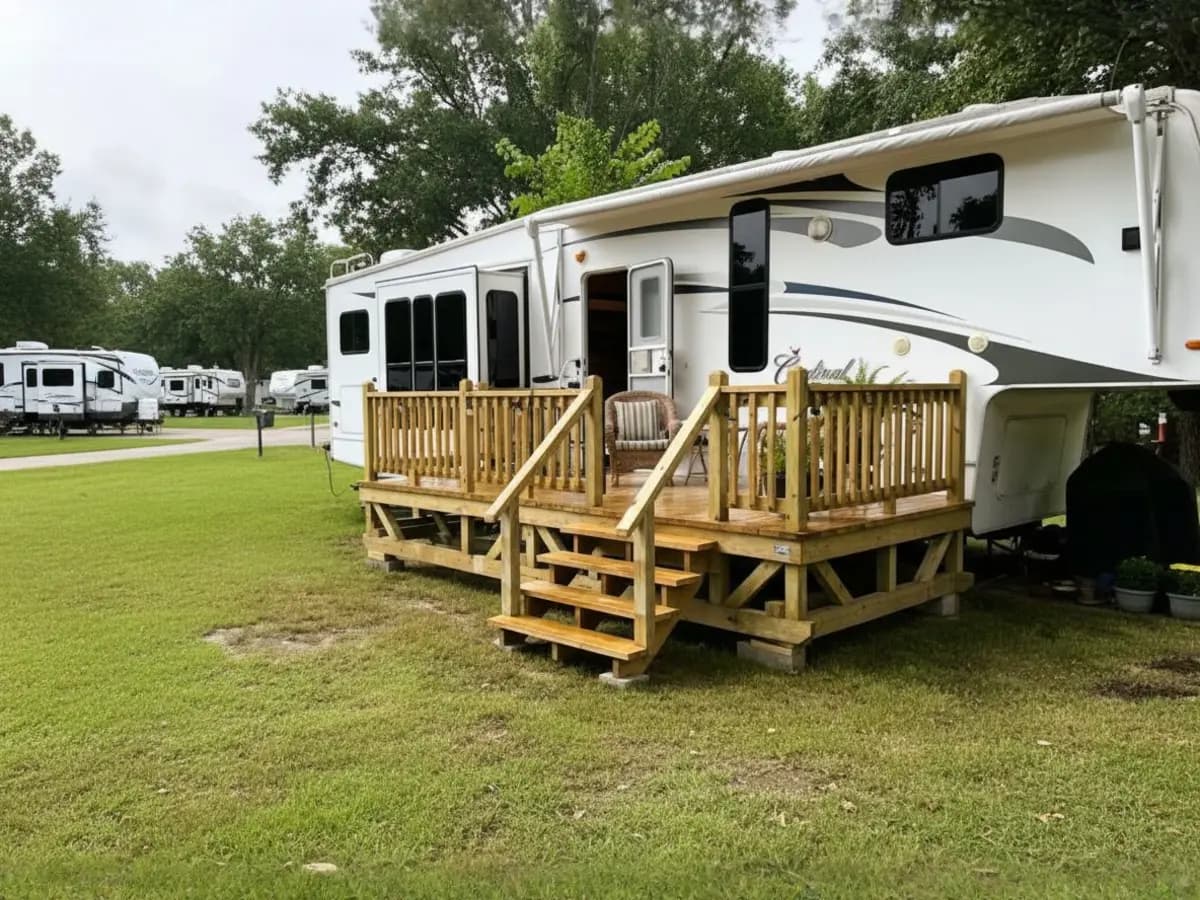 Custom deck built by North Texas Shed & Steel