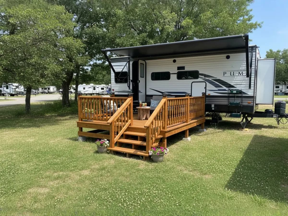 Custom deck built by North Texas Shed & Steel
