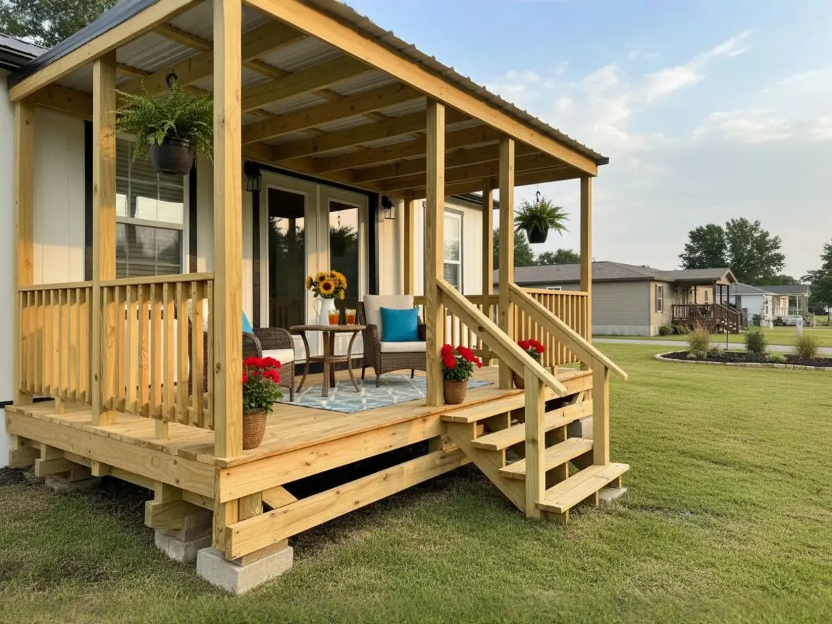 Custom deck built by North Texas Shed & Steel