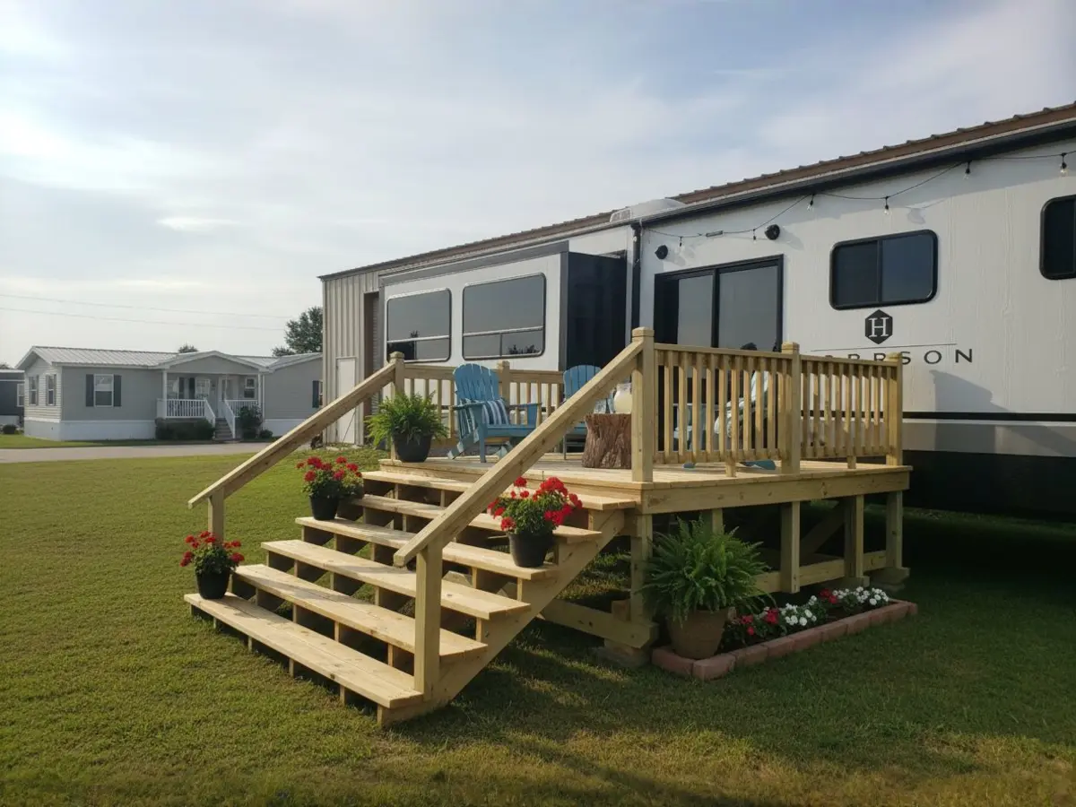 Custom deck built by North Texas Shed & Steel