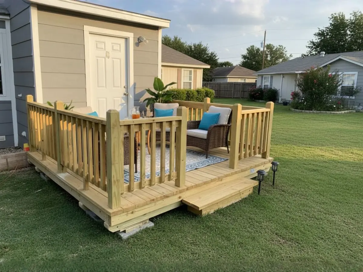 Custom deck built by North Texas Shed & Steel