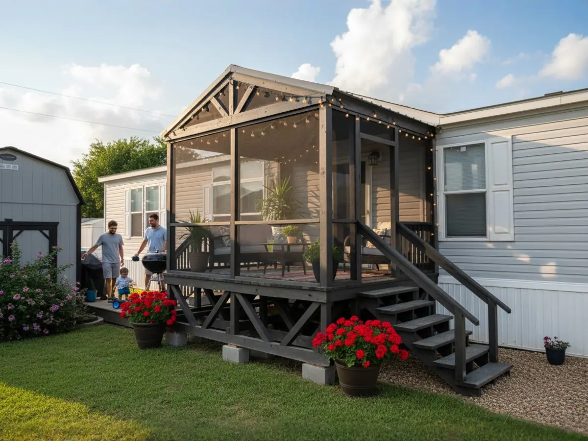 Custom deck built by North Texas Shed & Steel