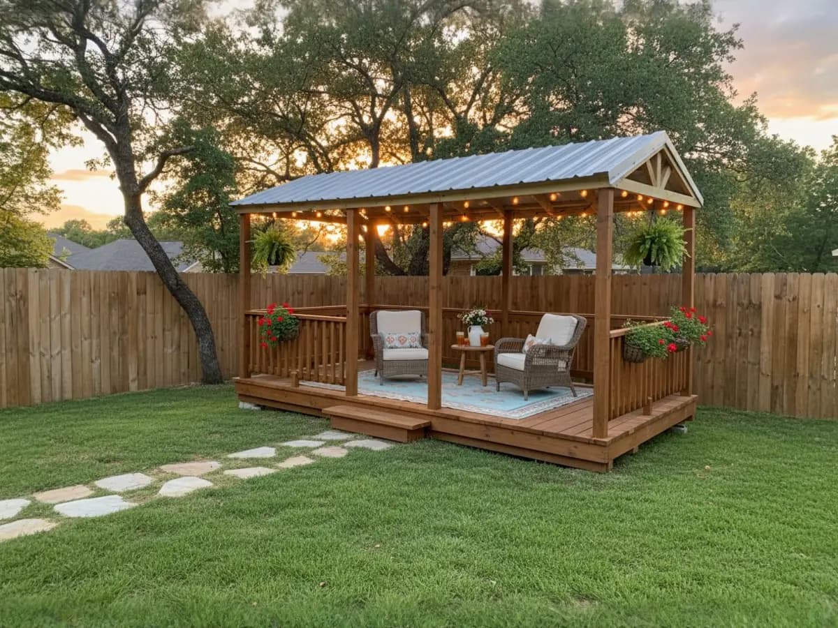 Custom deck built by North Texas Shed & Steel