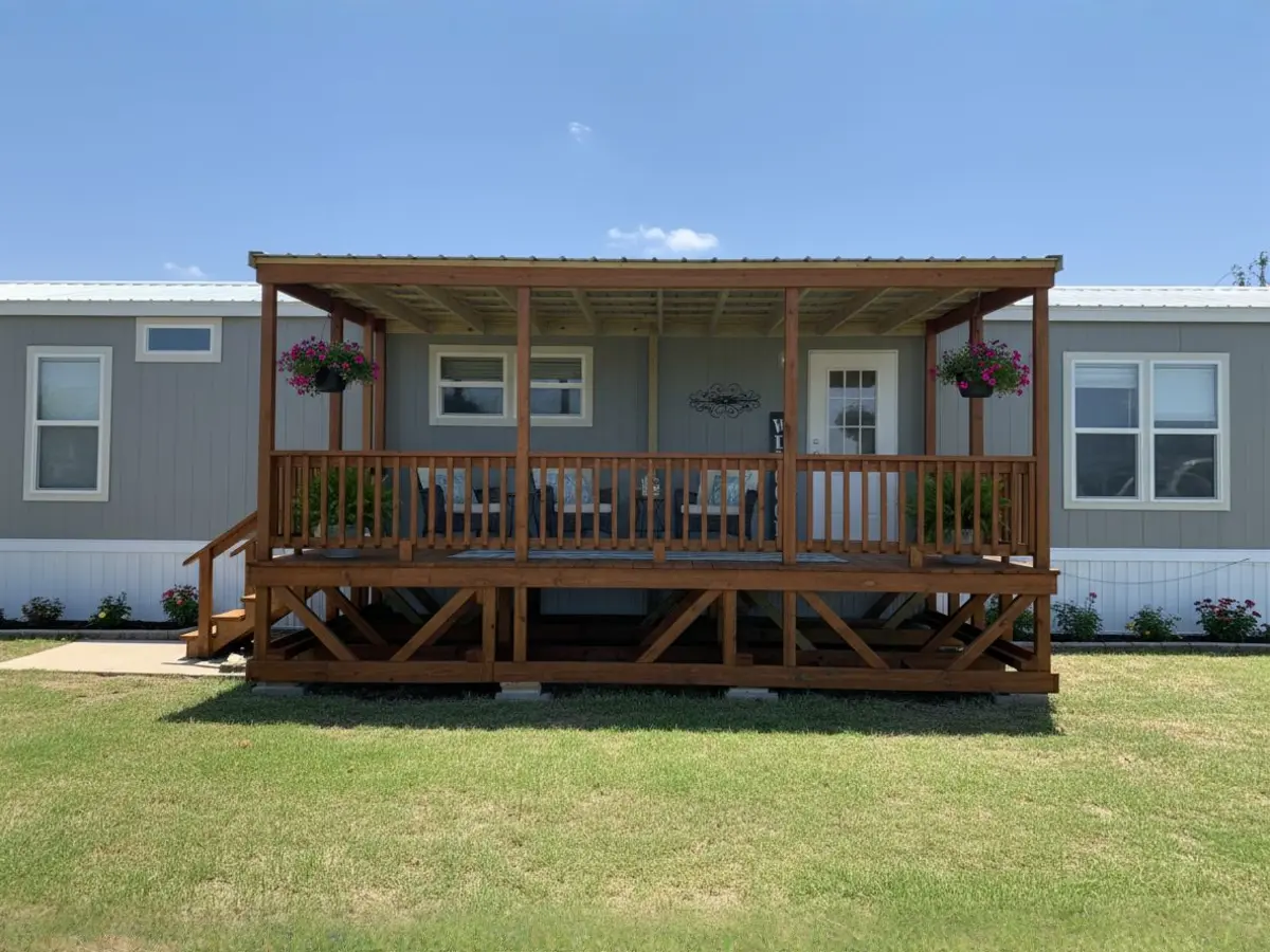 Custom deck built by North Texas Shed & Steel