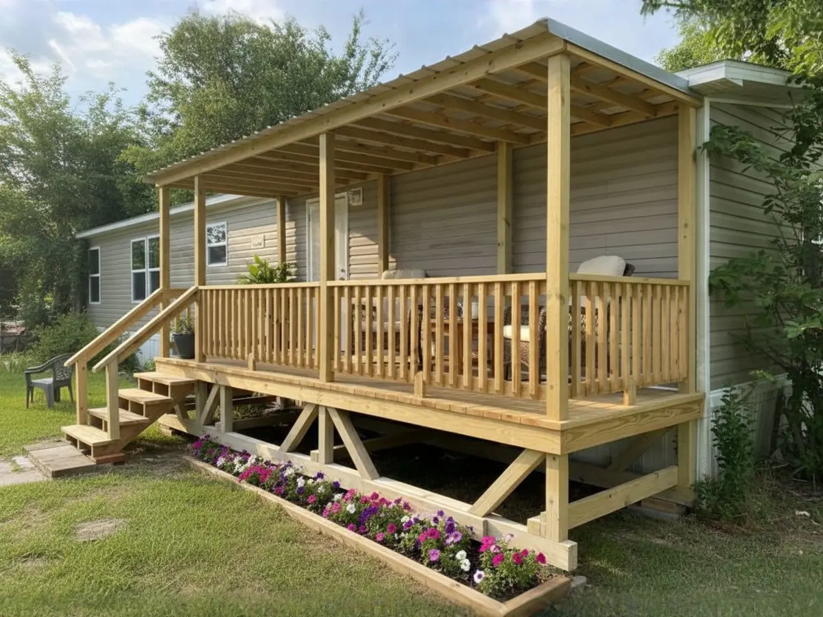 Custom deck built by North Texas Shed & Steel
