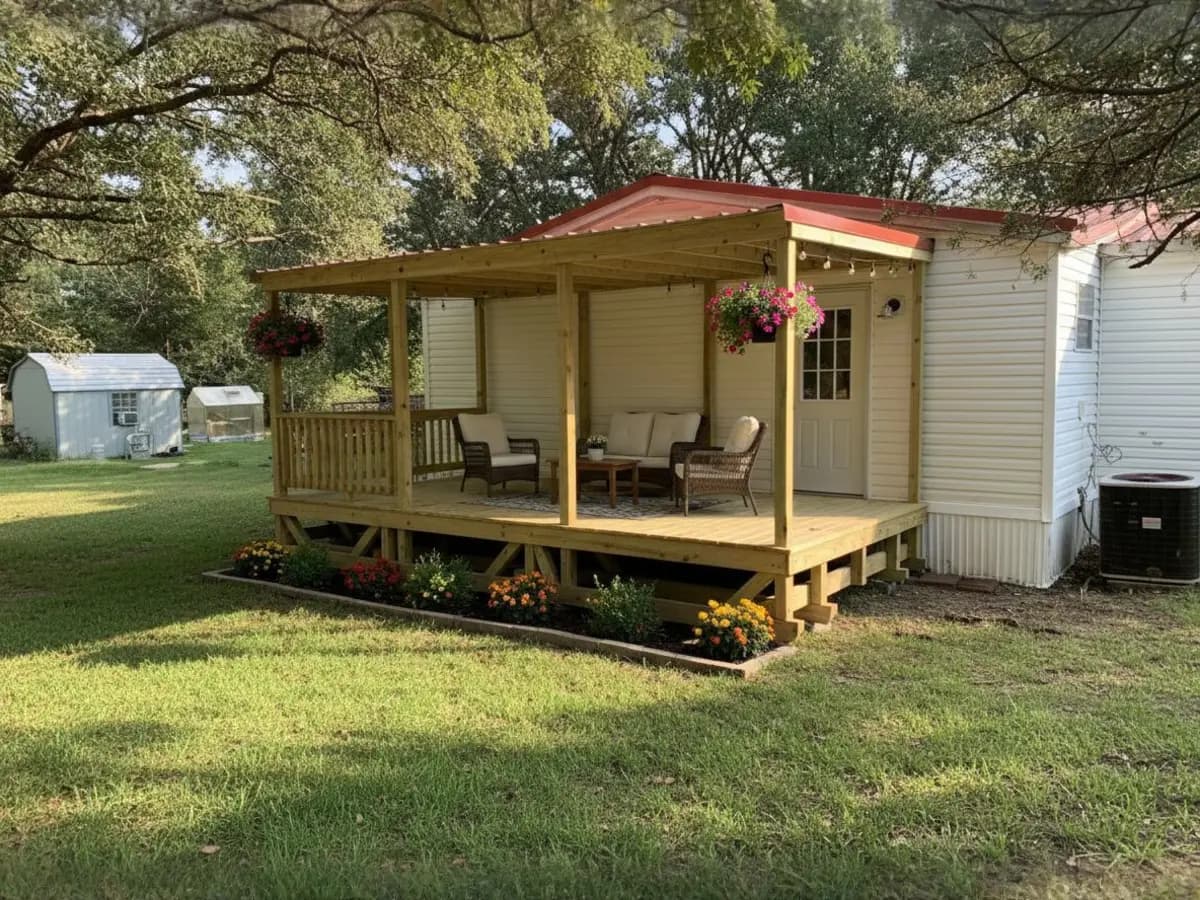 Custom deck built by North Texas Shed & Steel