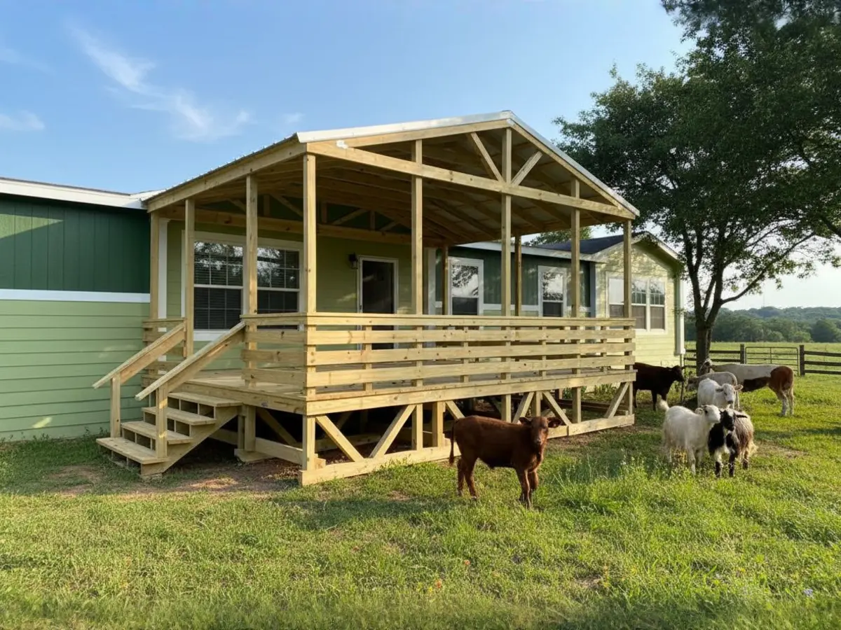 Custom deck built by North Texas Shed & Steel