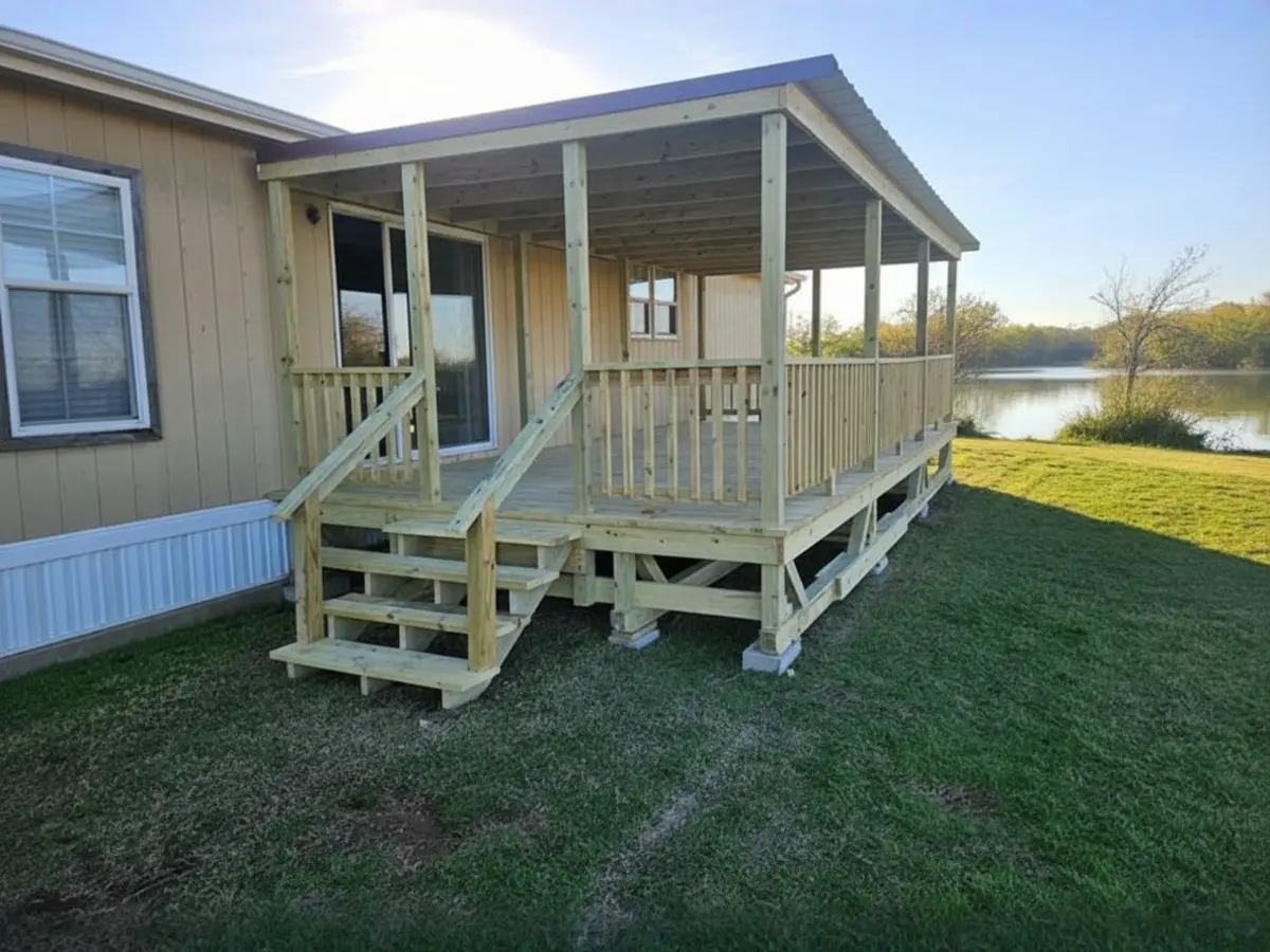Custom deck built by North Texas Shed & Steel