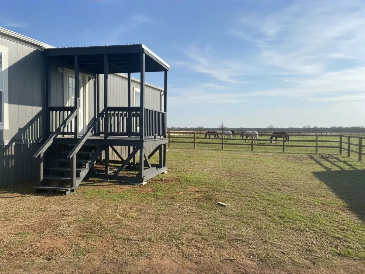 Custom deck built by North Texas Shed & Steel