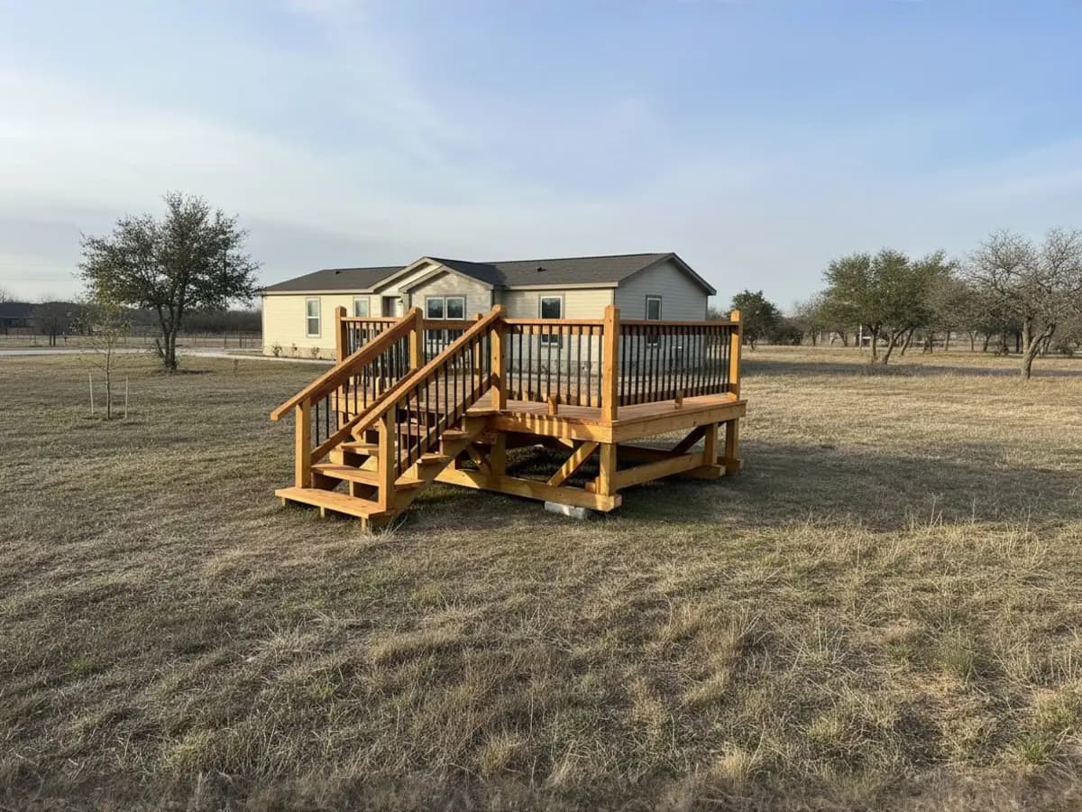 Custom deck built by North Texas Shed & Steel