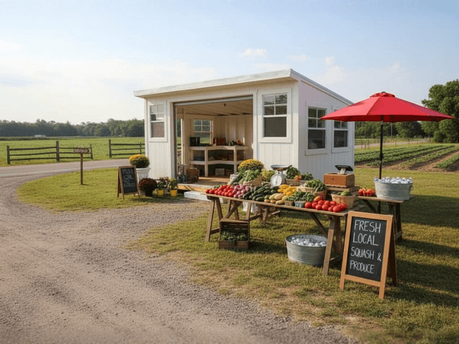 10x16 Cottage Shed Produce Stand