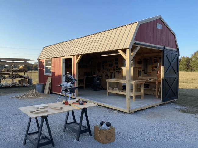 12x32 Lofted Garage Workshop
