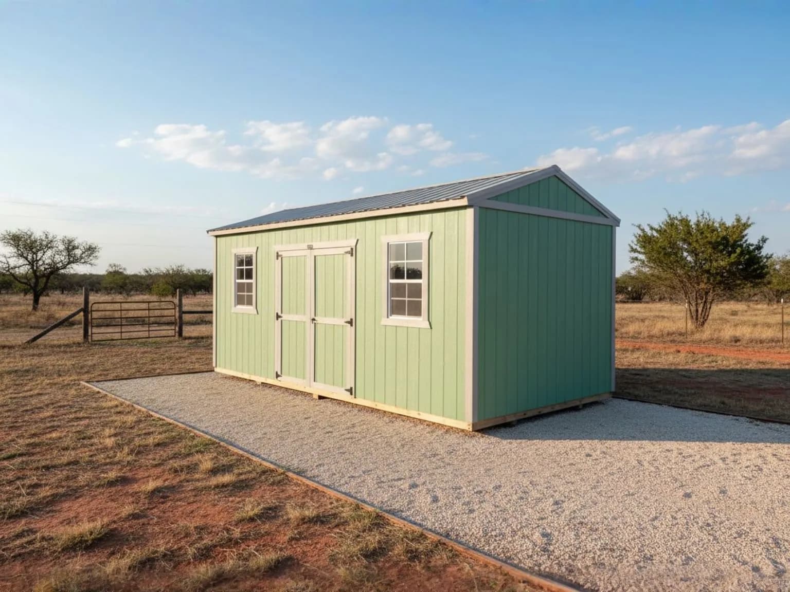 Utility shed in rural North Texas setting