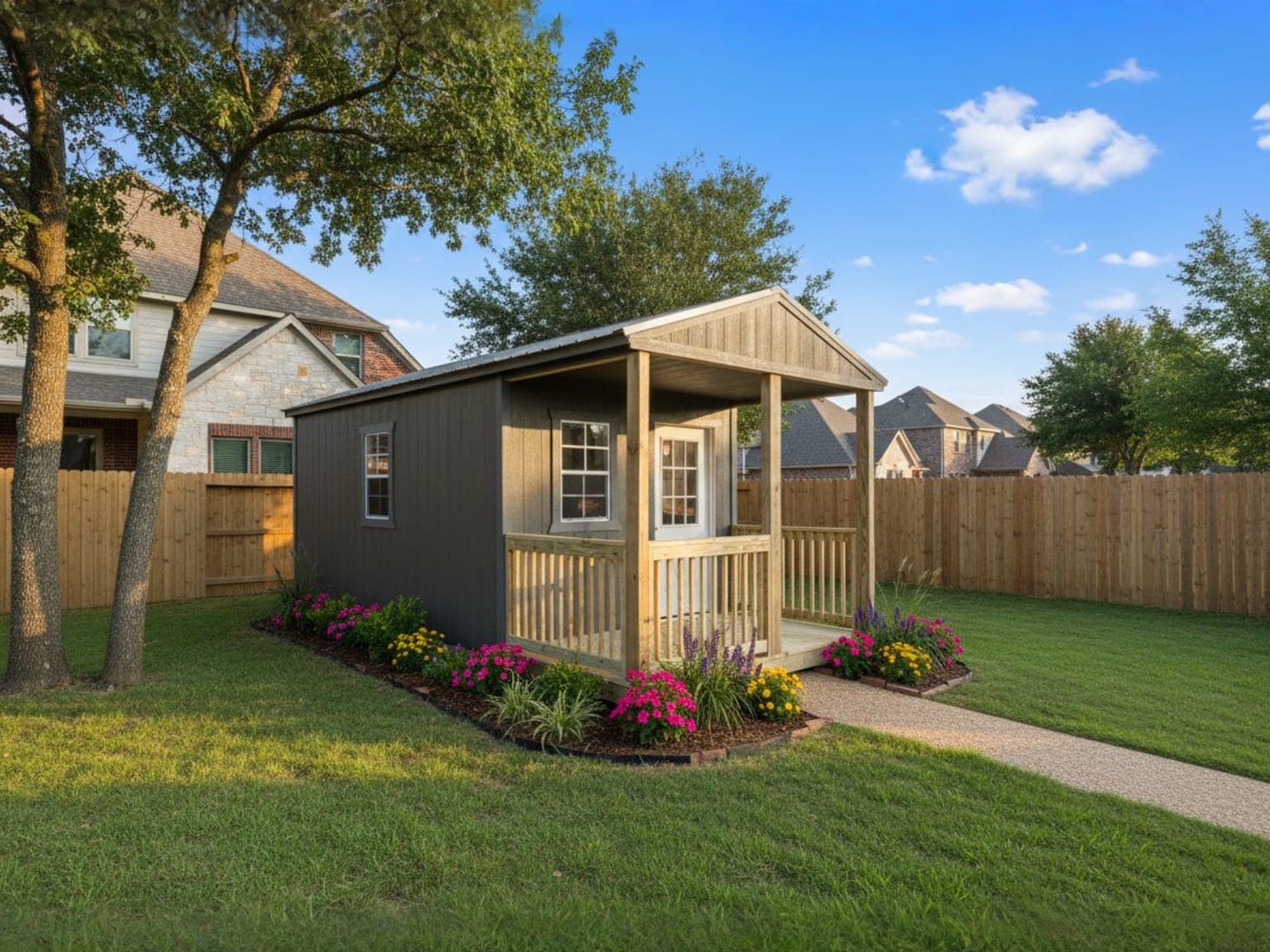 She shed exterior with decorative details