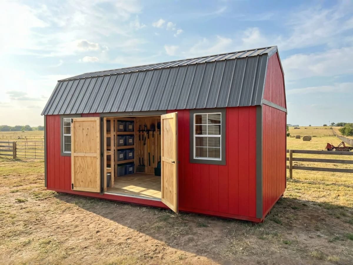 Side lofted barn shed