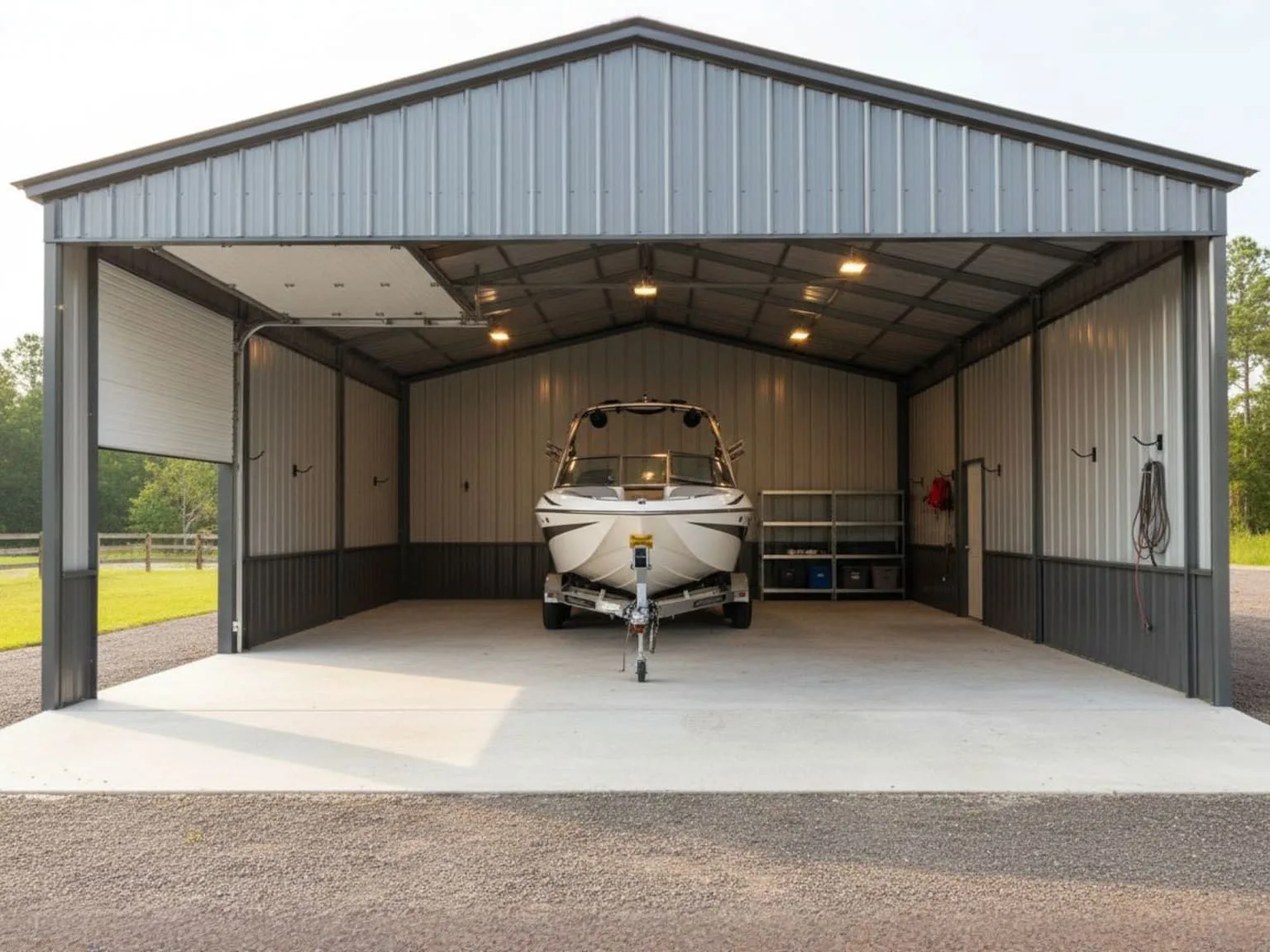 30x40 steel boat barn