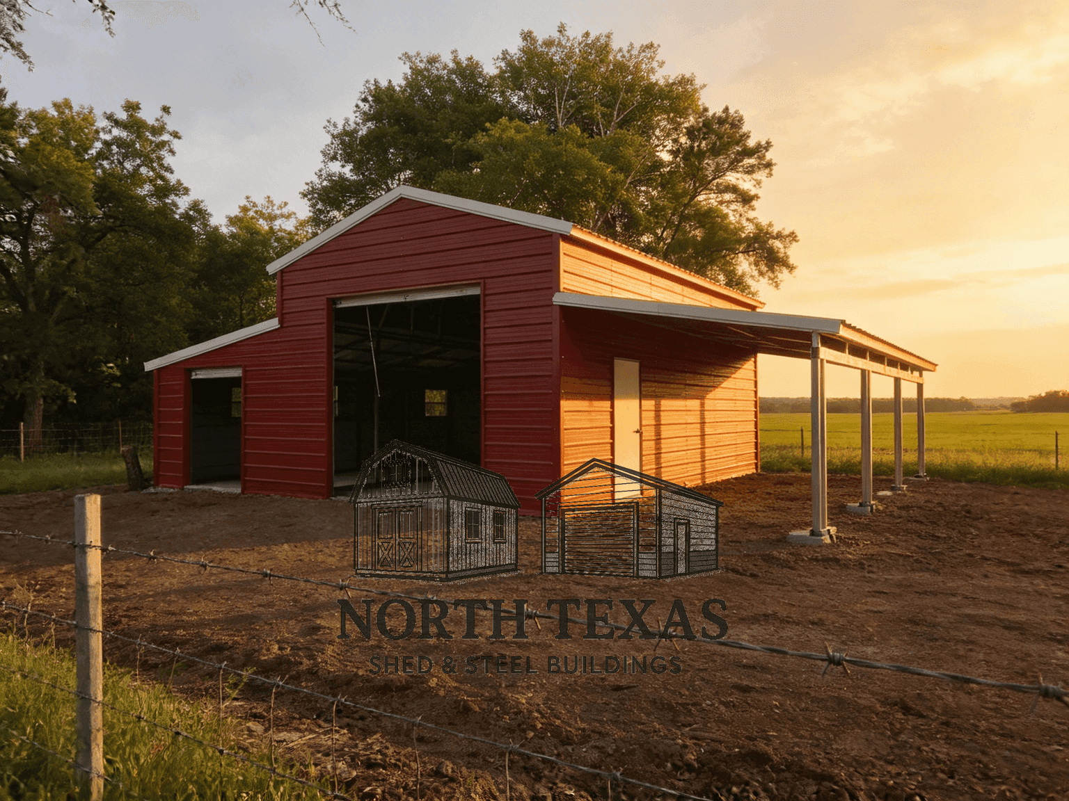 Texas Barn with Lean-To