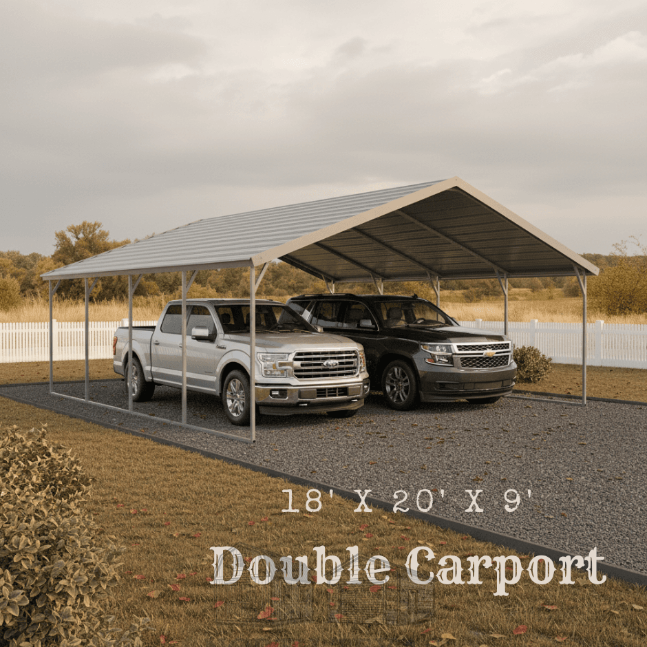 18x20x9 double metal carport
