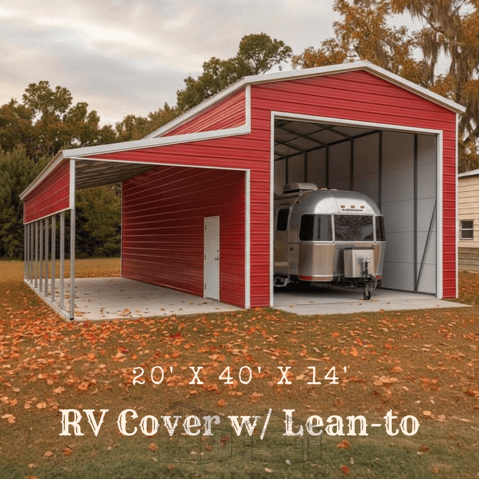20x40x14 RV Cover with Lean-To