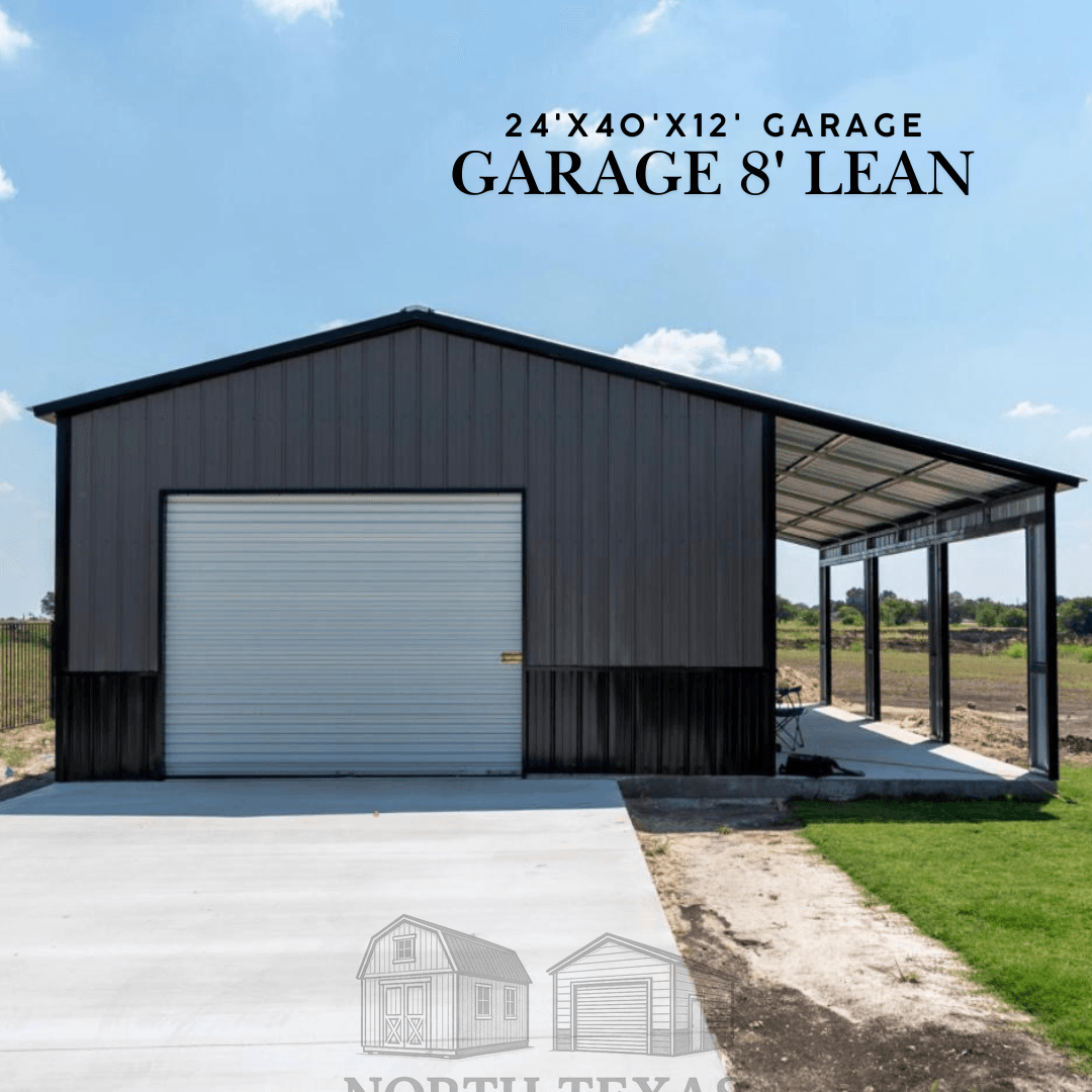 24x40x12 Garage with Lean-To