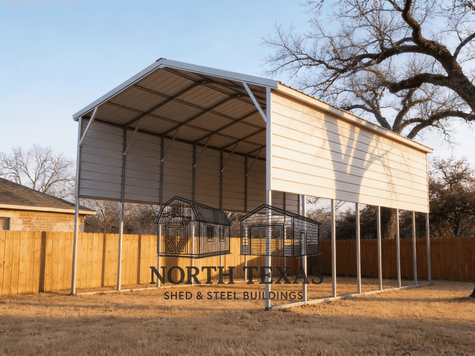 24x30x10 Tan Open Carport