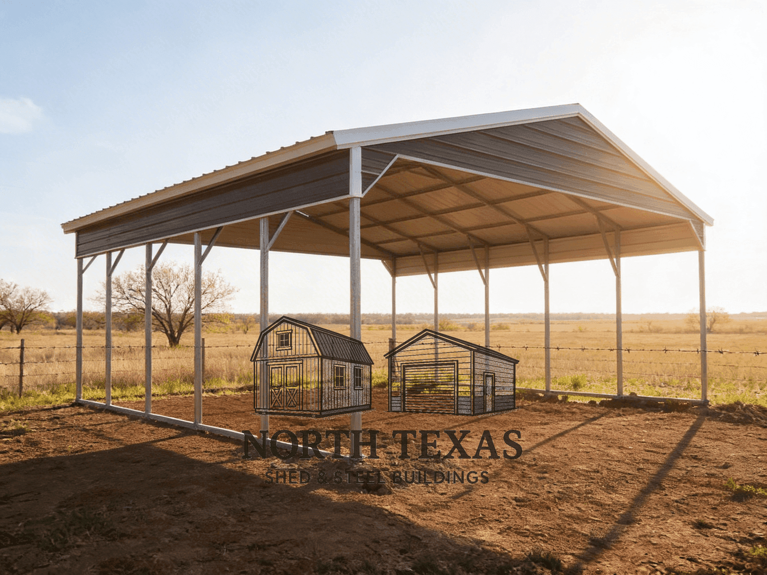 40x40x12 Gray Open Carport