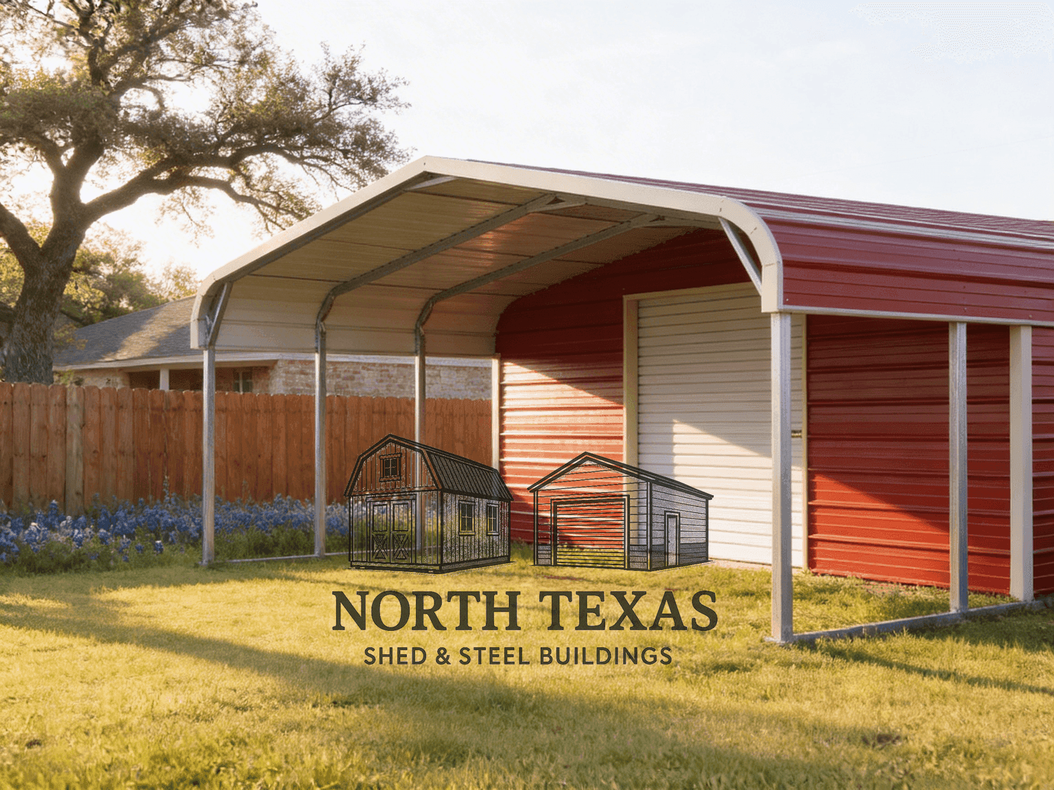 Red and Tan Combo with Rollup Door