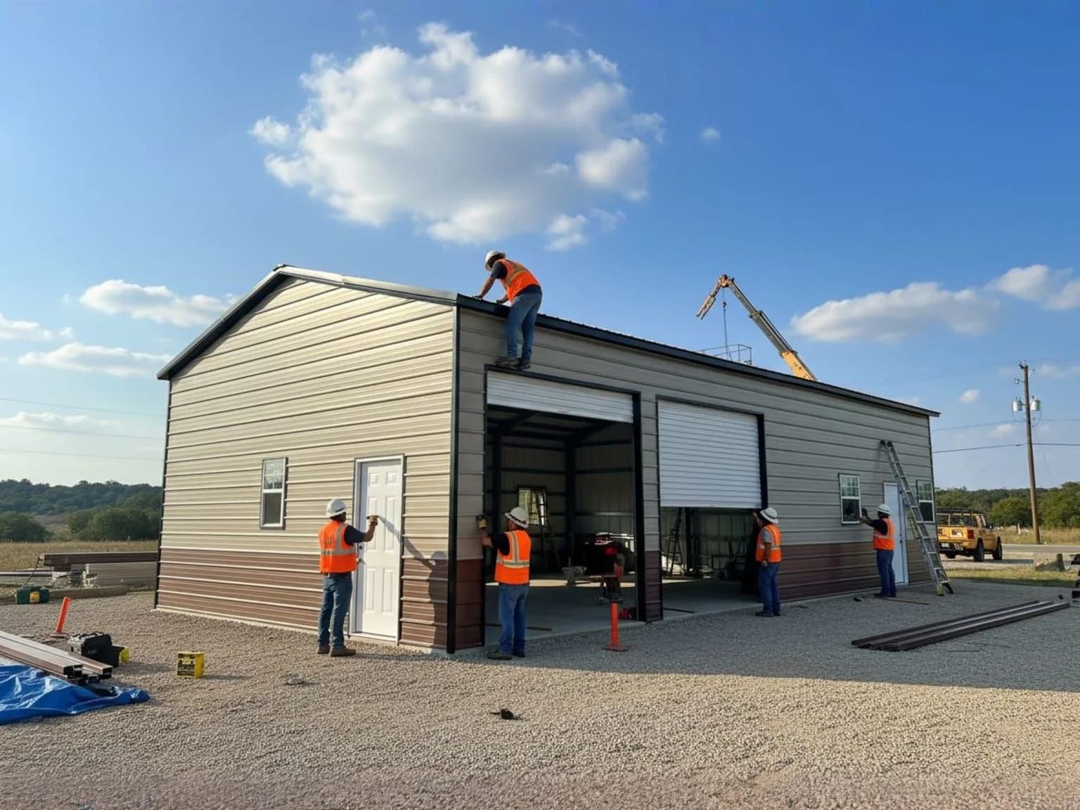 Steel building professional installation