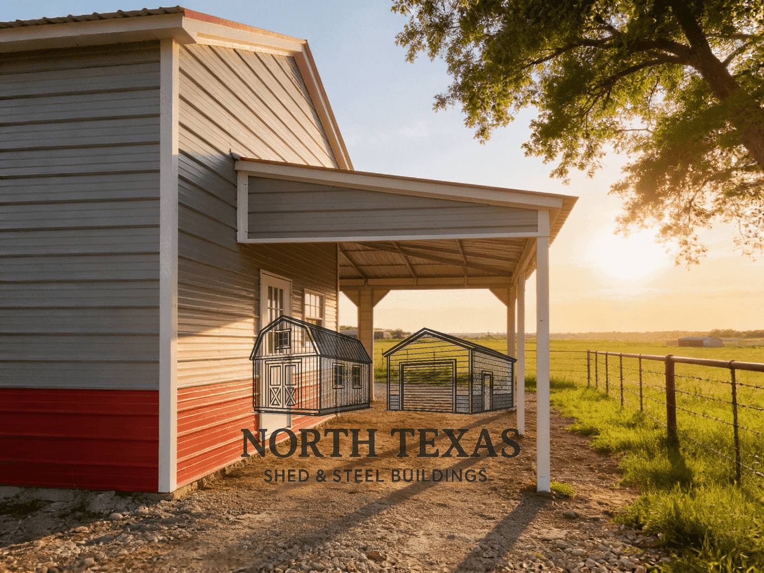 Steel Building with Corner Porch