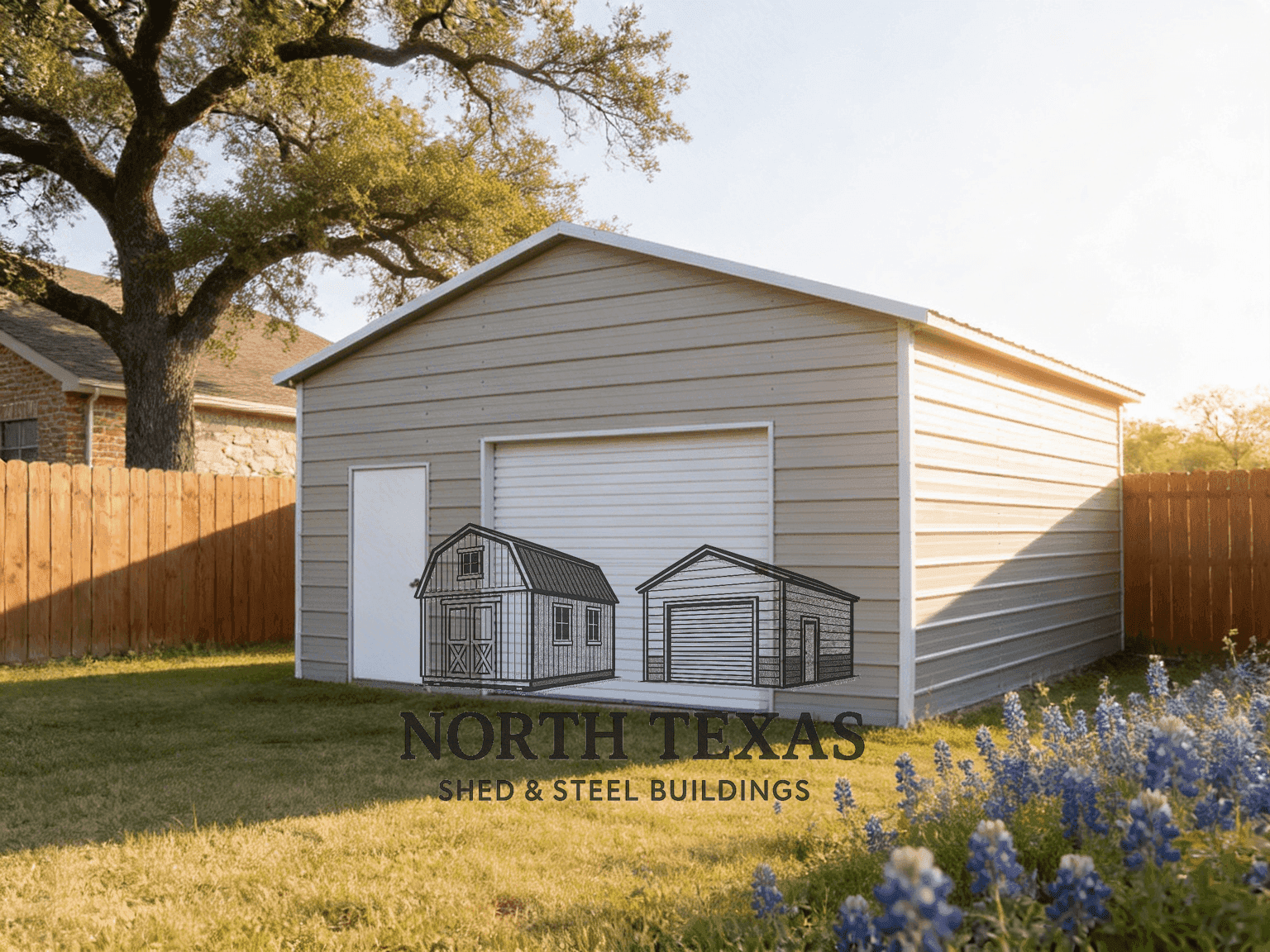 A-Frame Garage with Roll-Up and Walk-In Doors