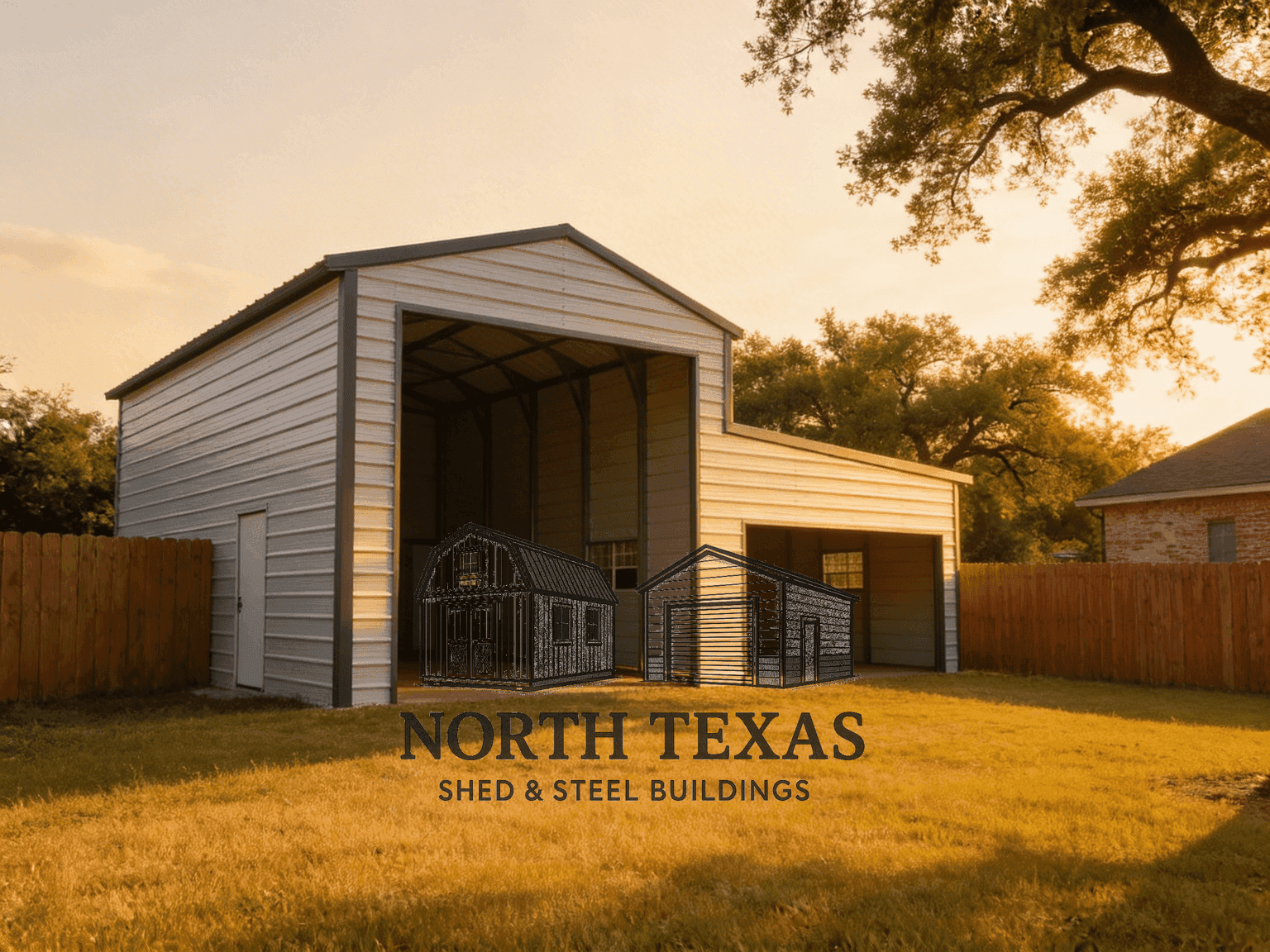 White and Gray Combo with Sheds