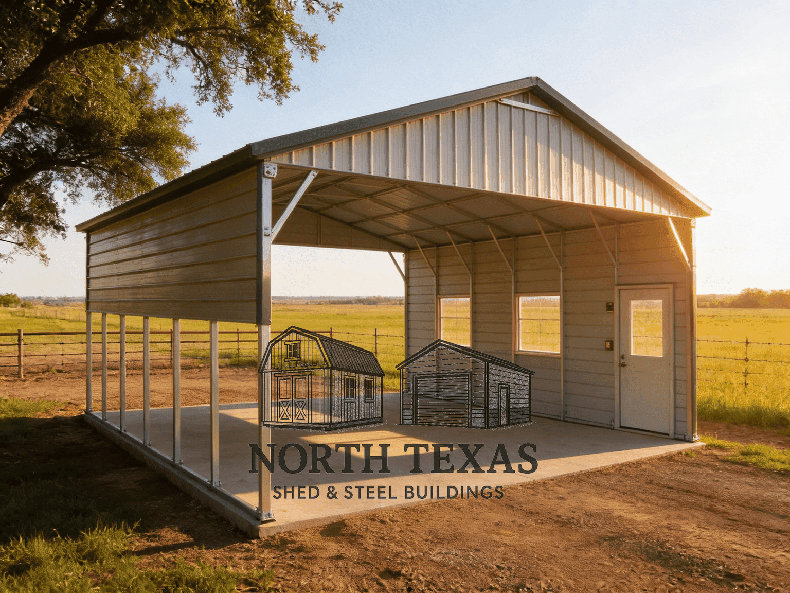 20x30x10 Gray RV Carport with Windows and Door