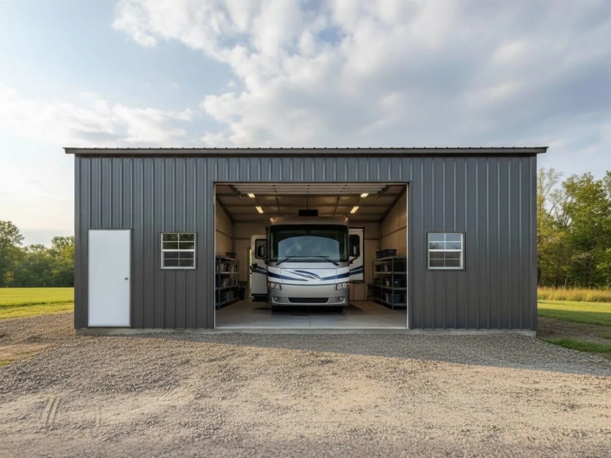 Steel RV storage building