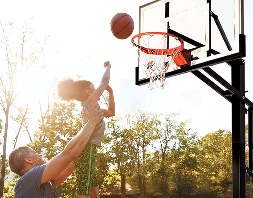 Basketball goals installed in a North Texas driveway