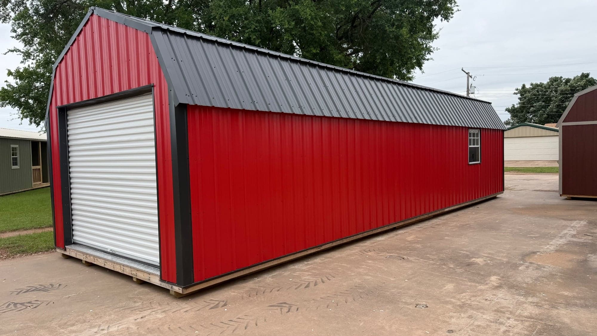 12x40 Metal Lofted Barn Garage extra rollup door