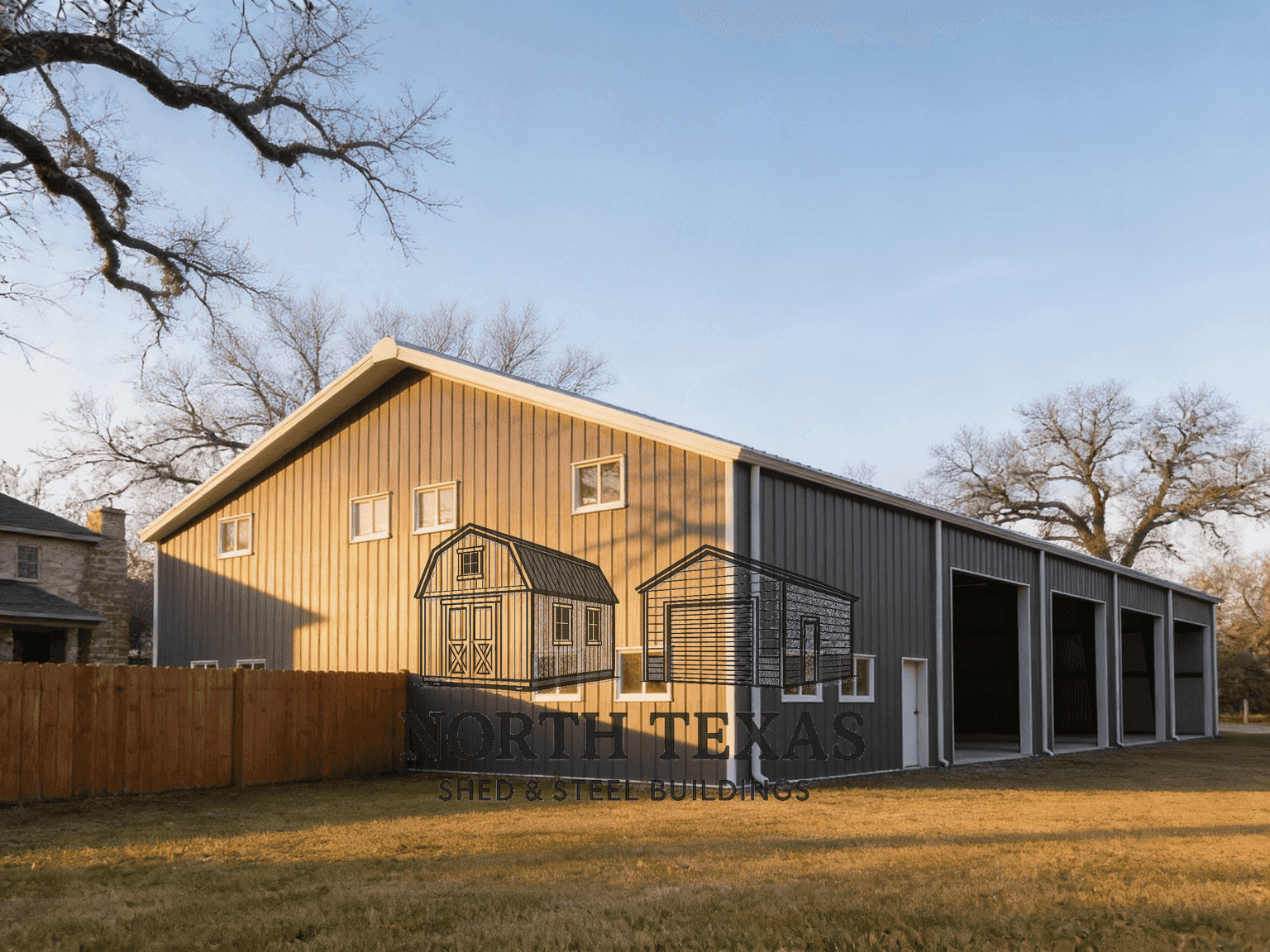 40x60 steel barndominium shell in North Texas